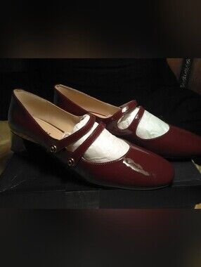 NIB COACH Angelina Burgundy Patent Mary Jane W/ Dual Straps SZ. 11 SLIGHT HEEL